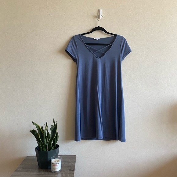 Blue T-Shirt Dress - Picture 1 of 3